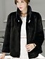 cheap Furs &amp; Leathers-Women&#039;s Fur Coat Winter Daily Regular Coat Stand Collar Simple Casual Jacket Long Sleeve Fur Trim Solid Colored Blushing Pink White Black