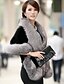 cheap Scarves &amp; Bandanas-Women&#039;s Fur Coat Daily Fall Winter Regular Coat Square Neck Jacket Half Sleeve Solid Colored Wine Gray / Faux Fur