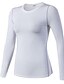 baratos Women&#039;s Clothing-YUERLIAN Mulheres Camisetas Compressão Camiseta Segunda Pele Manga Longa Atlético Pulôver Inverno Ioga Ginástica Treino de Ginástica Respirabilidade Leve Esticar Roupa de esporte Branco Preto Cinzento