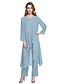 abordables Robes de Mère de Mariée-ADOR Combinaisons / Pantsuit Encolure dégagée Longueur Cheville Mousseline de soie Robe de Mère de Mariée  avec Plissé  / Echarpe incluse