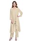 abordables Robes de Mère de Mariée-ADOR Combinaisons / Pantsuit Encolure dégagée Longueur Cheville Mousseline de soie Robe de Mère de Mariée  avec Plissé  / Echarpe incluse