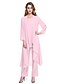 abordables Robes de Mère de Mariée-ADOR Combinaisons / Pantsuit Encolure dégagée Longueur Cheville Mousseline de soie Robe de Mère de Mariée  avec Plissé  / Echarpe incluse