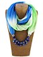 abordables Scarves &amp; Bandanas-Mujer Bufanda Circular Uso Diario Rojo Bufanda Tie-dye / Azul / Marrón / Otoño / Invierno / Festivos