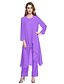 abordables Robes de Mère de Mariée-ADOR Combinaisons / Pantsuit Encolure dégagée Longueur Cheville Mousseline de soie Robe de Mère de Mariée  avec Plissé  / Echarpe incluse