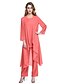 abordables Robes de Mère de Mariée-ADOR Combinaisons / Pantsuit Encolure dégagée Longueur Cheville Mousseline de soie Robe de Mère de Mariée  avec Plissé  / Echarpe incluse