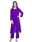 abordables Robes de Mère de Mariée-ADOR Combinaisons / Pantsuit Encolure dégagée Longueur Cheville Mousseline de soie Robe de Mère de Mariée  avec Plissé  / Echarpe incluse