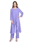 abordables Robes de Mère de Mariée-ADOR Combinaisons / Pantsuit Encolure dégagée Longueur Cheville Mousseline de soie Robe de Mère de Mariée  avec Plissé  / Echarpe incluse