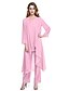 abordables Robes de Mère de Mariée-ADOR Combinaisons / Pantsuit Encolure dégagée Longueur Cheville Mousseline de soie Robe de Mère de Mariée  avec Plissé  / Echarpe incluse