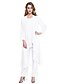 abordables Robes de Mère de Mariée-ADOR Combinaisons / Pantsuit Encolure dégagée Longueur Cheville Mousseline de soie Robe de Mère de Mariée  avec Plissé  / Echarpe incluse