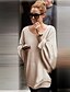 cheap Sweaters &amp; Cardigans-Women&#039;s Daily / Holiday / Weekend Street chic Solid Colored Long Sleeve Batwing Sleeve Loose Regular Pullover Sweater Jumper, Round Neck Spring &amp;  Fall / Winter Cotton Black / Light gray / Blushing