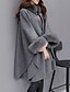 cheap Coats &amp; Trench Coats-Women&#039;s Cloak / Capes Daily Fall Winter Long Coat Crew Neck Regular Fit Streetwear Jacket Long Sleeve Solid Colored Gray Camel / Wool