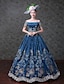 cheap Vintage Dresses-Maria Antonietta Vintage Rococo Victorian 18th Century Vacation Dress Dress Party Costume Masquerade Women&#039;s Tulle Lace Costume Blue Vintage Cosplay Homecoming Floor Length
