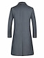 cheap Sale-Men&#039;s Trench Coat Fall Winter Daily Long Coat Notch lapel collar Regular Fit Jacket Long Sleeve Black Gray / Lined