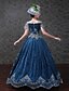 cheap Vintage Dresses-Maria Antonietta Vintage Rococo Victorian 18th Century Vacation Dress Dress Party Costume Masquerade Women&#039;s Tulle Lace Costume Blue Vintage Cosplay Homecoming Floor Length