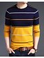 cheap Men&#039;s Sweaters &amp; Cardigans-Men&#039;s Pullover Striped Print Basic Long Sleeve Regular Sweater Cardigans Fall Winter Round Neck Blue Camel White