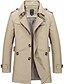 cheap Best Sellers-Men&#039;s Winter Coat Overcoat Trench Coat Short Coat Trench Coat Business Casual Fall Winter Polyester Windbreaker Outerwear Clothing Apparel Vintage Solid Colored Notch lapel collar