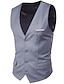 cheap New To Sale-Men&#039;s Winter Coat Vest Waistcoat Wedding Business Casual Smart Casual Spring Classic Style Polyester Solid Colored V Neck Black Wine Red Navy Blue Vest