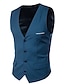 cheap New To Sale-Men&#039;s Winter Coat Vest Waistcoat Wedding Business Casual Smart Casual Spring Classic Style Polyester Solid Colored V Neck Black Wine Red Navy Blue Vest