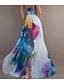 cheap Boho Dresses-Women&#039;s Chiffon Dress White Sleeveless Floral Print Summer Strapless Sexy Beach S M L XL XXL / Maxi / High Waist