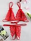 cheap At Home-Women&#039;s Bra &amp; Panty Set Wireless Lace Bras Padless Triangle Cup Solid Colored Erotic Strap Red / Lace Lingerie / Matching Bralettes