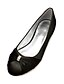abordables Women&#039;s Sneakers-Mujer Zapatos de boda Zapatos de novia Pedrería Tacón Plano Dedo redondo Elegante Clásico Bailarina Satén Mocasín Negro Blanco Marfil