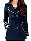 cheap Coats &amp; Trench Coats-Women&#039;s Trench Coat Fall &amp; Winter Daily Long Coat Peter Pan Collar Regular Fit Jacket Long Sleeve Solid Colored Blue Khaki Orange