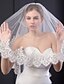 cheap Wedding Accessories-Two-tier Embroidery Wedding Veil Chapel Veils with Embroidery Tulle / Classic