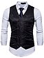 cheap New To Sale-Men&#039;s Vest Work Solid Colored / Floral Print Cotton / Polyester Men&#039;s Suit Blue / Gold / White V Neck / Fall / Spring / Sleeveless / Business Casual