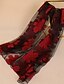 cheap Scarves &amp; Bandanas-Women&#039;s Chiffon Scarf Red Green Party Wedding Casual Scarf Floral / Fall / Winter / Spring / Summer