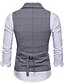 cheap New To Sale-Men&#039;s Vest Suit Vest Waistcoat Wedding Work Business Holiday Formal Gentle Spring Fall Polyester Plaid Shirt Collar Slim Brown Light Grey Dark Gray Vest
