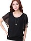 cheap Tops &amp; Blouses-Women&#039;s Solid Colored Plus Size Blouse Basic Short Sleeve Daily Tops Streetwear White Black Blue / Batwing Sleeve