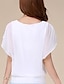 cheap Tops &amp; Blouses-Women&#039;s Solid Colored Plus Size Blouse Basic Short Sleeve Daily Tops Streetwear White Black Blue / Batwing Sleeve