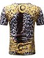 preiswerte Tank Tops-Herren T-Shirt Grafik Leopard Rundhalsausschnitt Täglich Festtage Kurzarm Oberteile Grundlegend Punk &amp; Gothic Gold / Sommer
