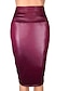 abordables Skirts-Mujer Lápices Corte Bodycon faldas de trabajo Midi Faldas Color sólido Oficina / Carrera Ropa Cotidiana Primavera &amp; Otoño Poliuretano Cuero sintético Básico Negro Vino Azul Piscina Marrón