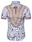 cheap Men&#039;s Shirts-Men&#039;s Daily Shirt Plus Size Tribal Short Sleeve Print Tops Spread Collar Black Red White / Summer