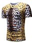 cheap Tank Tops-Men&#039;s T shirt Graphic Leopard Round Neck Daily Holiday Short Sleeve Tops Basic Punk &amp; Gothic Gold / Summer