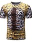 cheap Tank Tops-Men&#039;s T shirt Graphic Leopard Round Neck Daily Holiday Short Sleeve Tops Basic Punk &amp; Gothic Gold / Summer