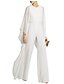 cheap Jumpsuits &amp; Rompers-Women&#039;s Jumpsuit Solid Color Zipper Elegant Round Neck Bootcut Party Long Sleeve Standard Fit Blue White Black S M L Spring / High Waist
