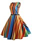 cheap Mother Dresses-Women&#039;s 1950s Vintage A Line Dress - Striped Rainbow Print Summer Rainbow S M L XL