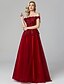 cheap Evening Dresses-A-Line Elegant Formal Dress Prom Formal Evening Sweep / Brush Train Sleeveless Off Shoulder Tulle Over Lace with Beading Appliques 2025