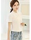 baratos Tops &amp; Blouses-Mulheres Blusa - Para Noite Sólido Colarinho Chinês Branco