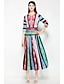 cheap Boho Dresses-Women&#039;s Holiday / Going out Street chic Swing Dress - Floral Pleated / Print Spring Cotton Rainbow M L XL