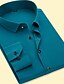 cheap Men&#039;s Shirts-Men&#039;s Shirt Solid Colored Collar Square Neck Party Daily Long Sleeve Slim Tops Business Basic Casual Blue Army Green Fuchsia / Work