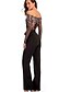 cheap Jumpsuits &amp; Rompers-Women&#039;s Sexy Party Going out Off Shoulder Off Shoulder Black Slim Jumpsuit Color Block Solid Colored Sequins