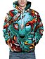 preiswerte Hoodies-Herren Karikatur 3D Kapuzenshirt Bedruckt Täglich Grundlegend Übertrieben Kapuzenpullover Sweatshirts Grün