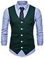 cheap New To Sale-White / Black / Yellow Solid Colored Regular Fit Linen Men&#039;s Suit - V Neck