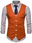 billige New To Sale-Hvit / Svart / Gul Ensfarget Normal Lin Menn Dress - V-hals