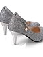 cheap Pumps &amp; Heels-Women&#039;s Heels Glitter Crystal Sequined Jeweled Plus Size Daily Stiletto Heel Pointed Toe PU Synthetics Ankle Strap Silver Black Purple