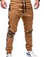 cheap Pants-Men‘s Basic / Street chic Plus Size Daily Weekend Slim wfh Sweatpants / Cargo Pants - Solid Colored / Color Block Patchwork Black Gray Khaki XXL XXXL XXXXL