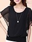 preiswerte Tops &amp; Blouses-Damen Bluse Hemd Glatt Solide Rundhalsausschnitt Oberteile Weiß Schwarz Blau